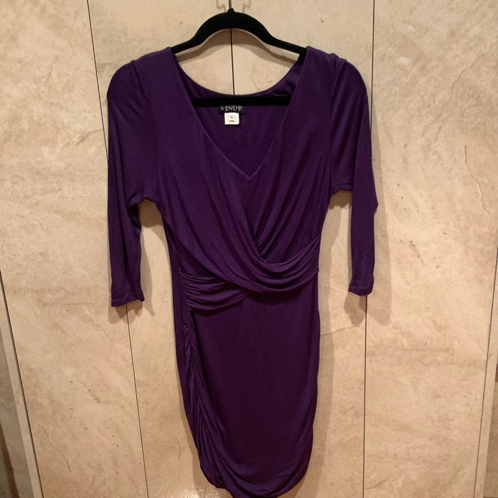 Long Sleeve Ruched Bottom Dress Size S